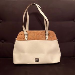 Ralph Lauren white and cork handbag